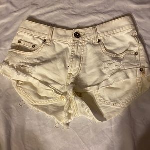 Pacsun Bullhead White Cut-off Shorts